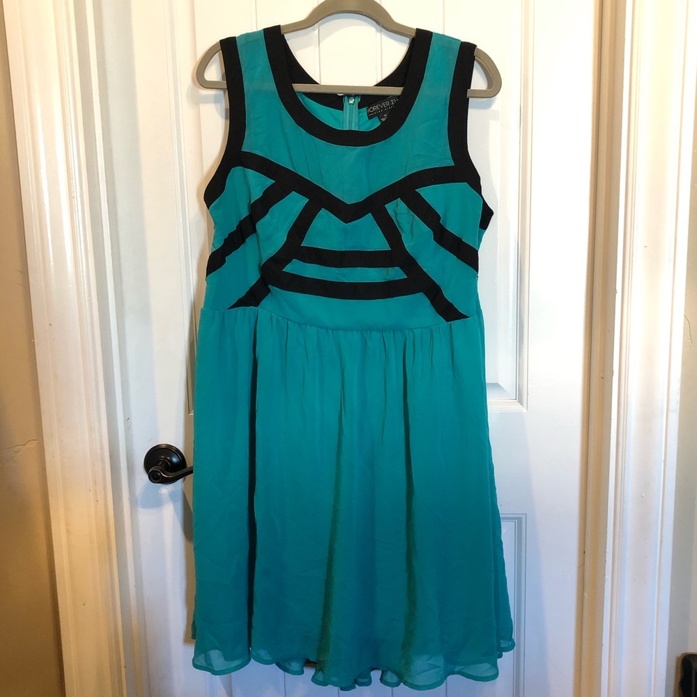 Forever 21 teal dress